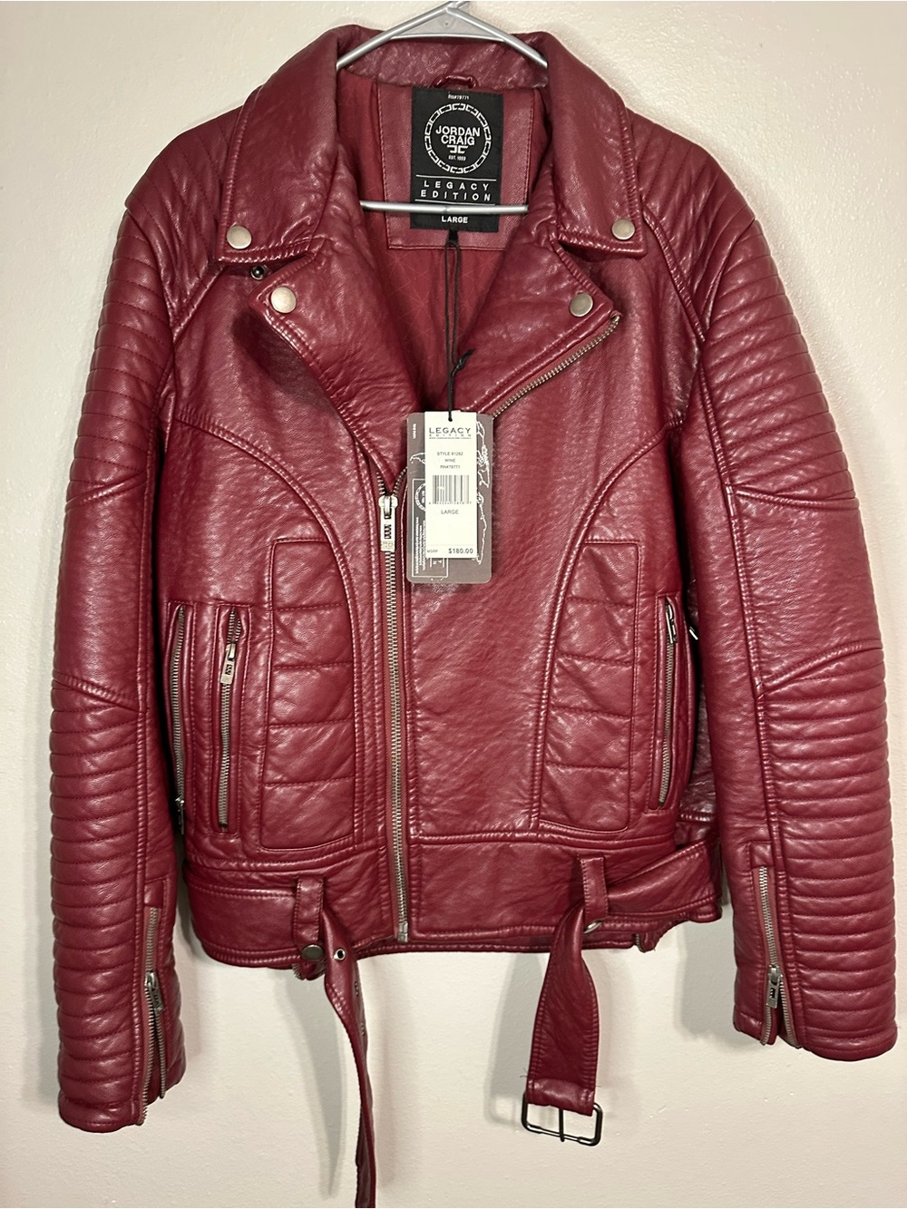 Jordan Craig Women's Burgundy Moto Leather Jacket